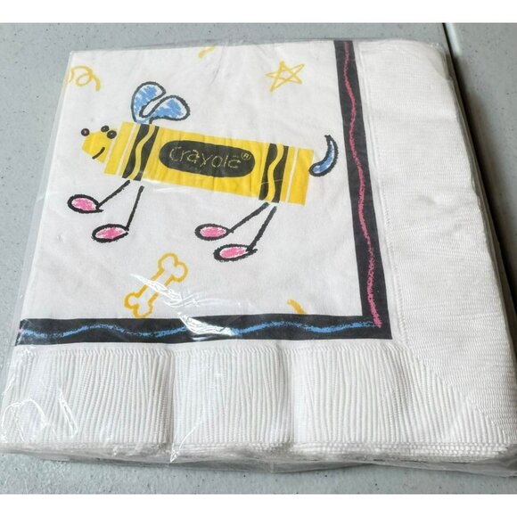 1988 Crayola Critters Dog Napkins By Hallmark 16 Count 13.5 In X 13.375 In - Picture 7 of 8